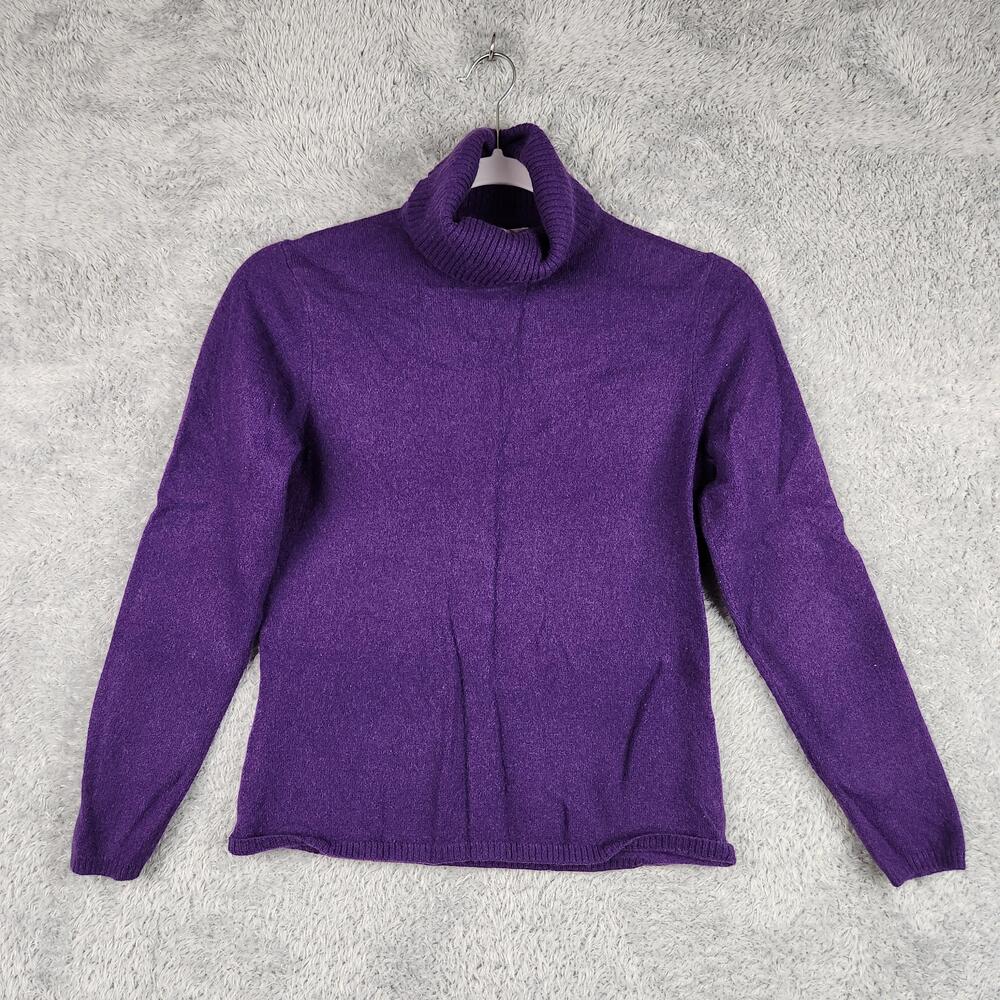 Vintage Cashmere Sweater Womens Small Purple Turtleneck Fairy Grunge Gothic 90s